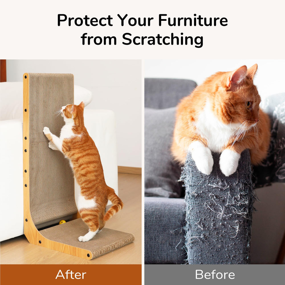 FUKUMARU Cat Scratcher Vertical Scratching, wall-friendly design protects furniture.