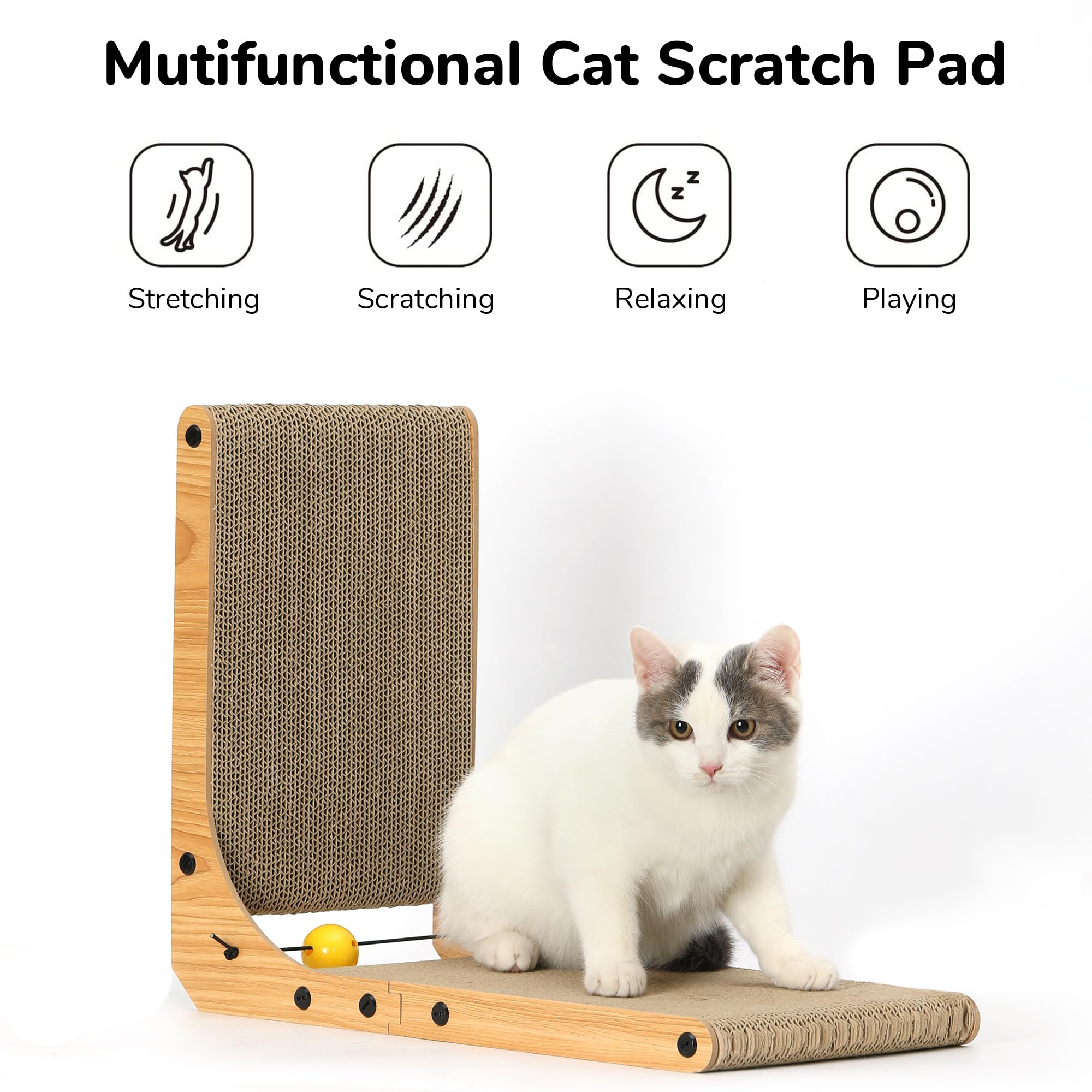 FUKUMARU Cat Scratcher vertical wall mount protects furniture.