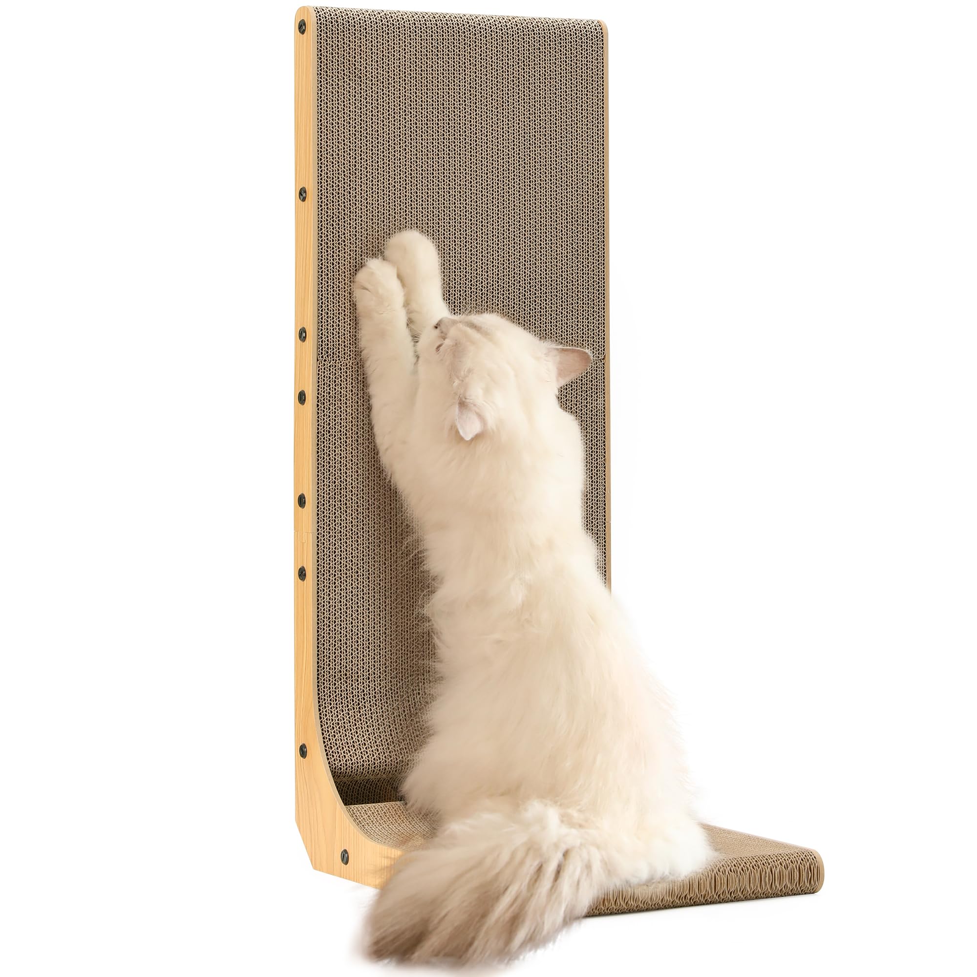 FUKUMARU Cat Scratcher Wall-Mounted L-Shape, space-saving and durable for indoor cats.