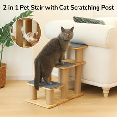 FUKUMARU cat scratching post at the base protects furniture during play.