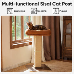 FUKUMARU Cat Scratching Post perch top — cozy resting spot for cats after play.