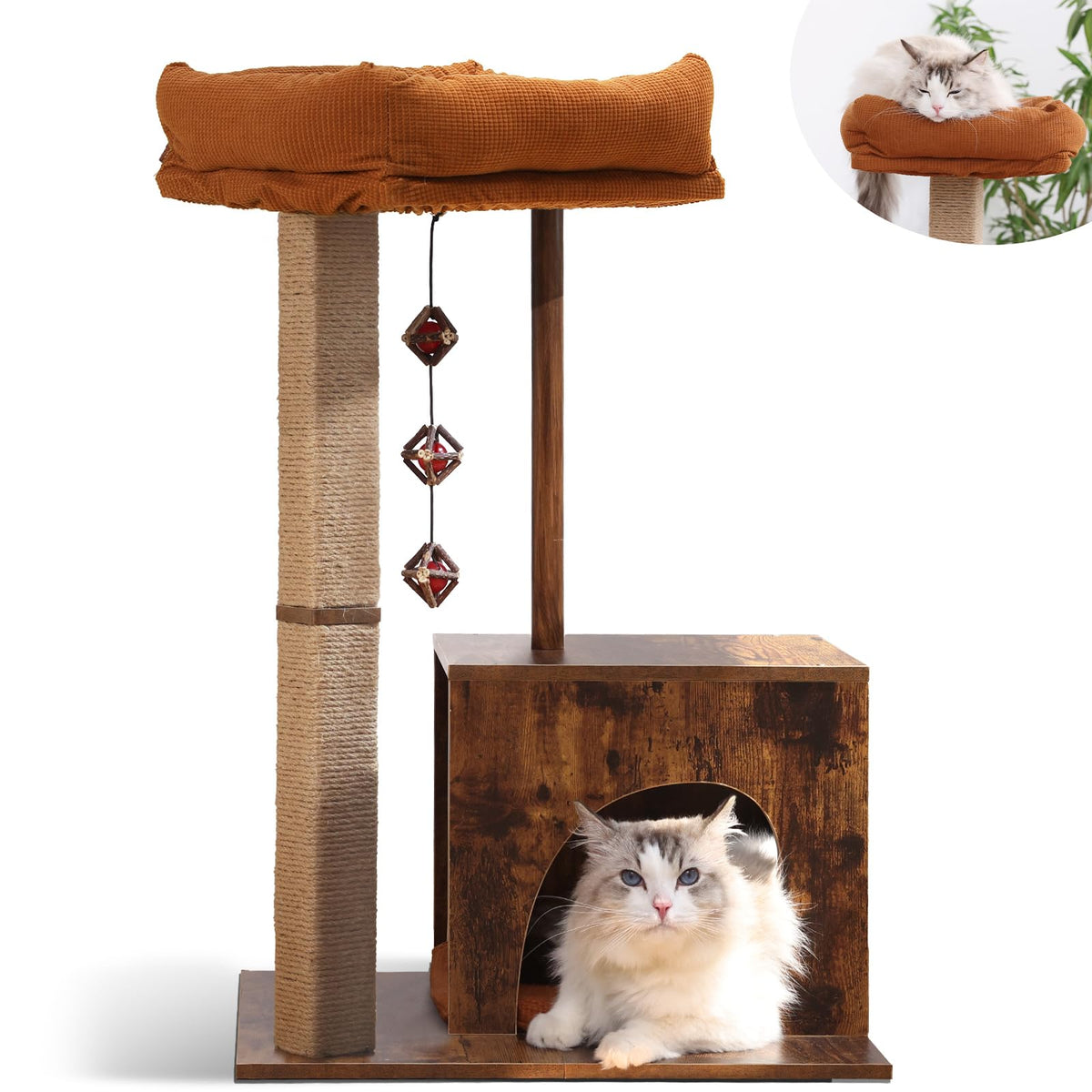 FUKUMARU cat scratching post with square post for sturdy indoor play