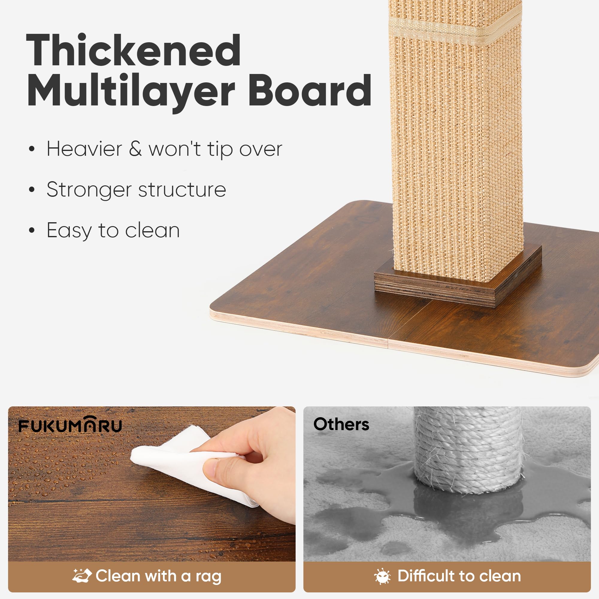 FUKUMARU Cat Scratching Post vintage design — blends with home decor while entertaining cats.