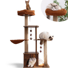 FUKUMARU cat tree main tower view—ample climbing space for curious indoor cats.