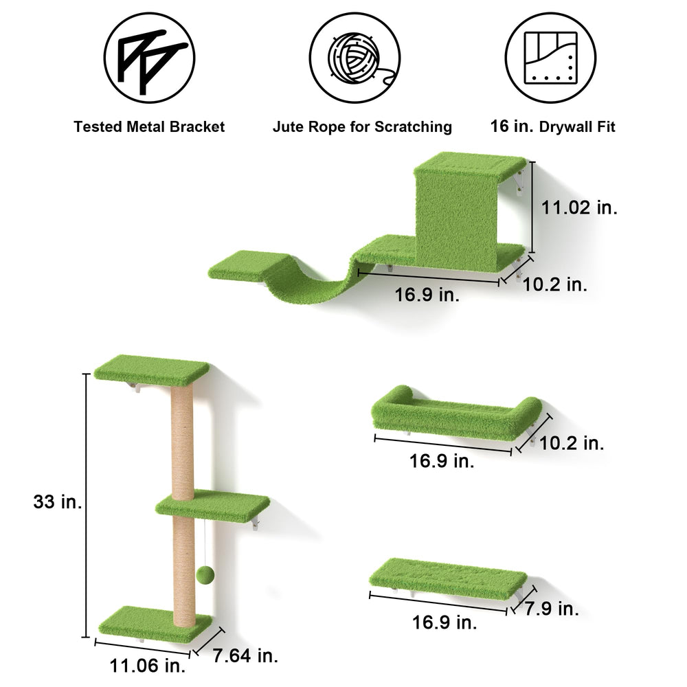 FUKUMARU cat wall shelves easy-install hardware simplifies setup.
