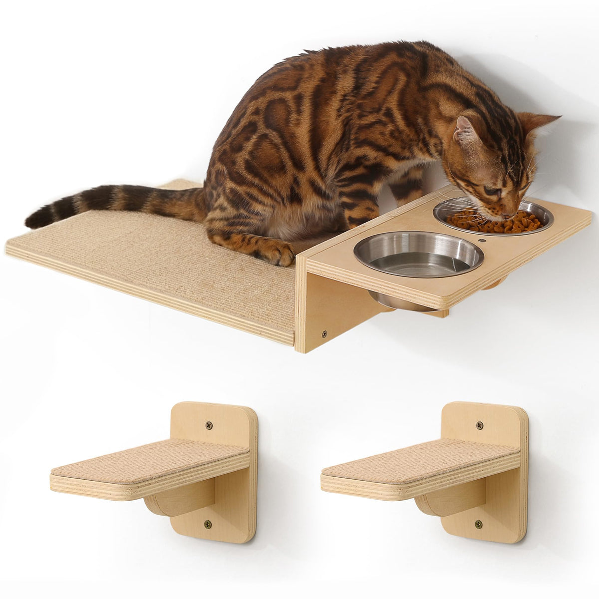 FUKUMARU cat wall shelves perch—securely holds kittens for elevated view and rest.