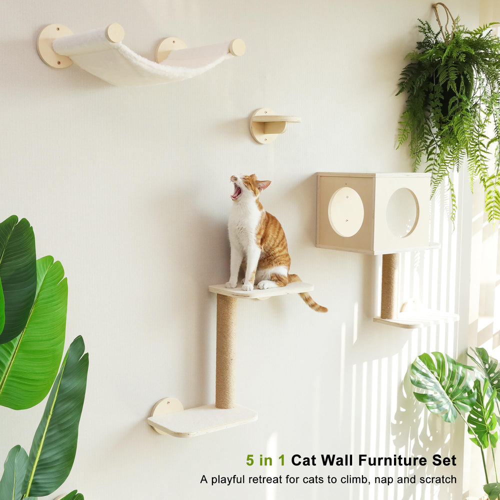 FUKUMARU Cat Wall Shelves scratch post encouraging healthy scratching