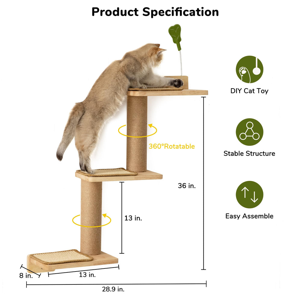 FUKUMARU wall-mounted scratching post provides durable scratching surface