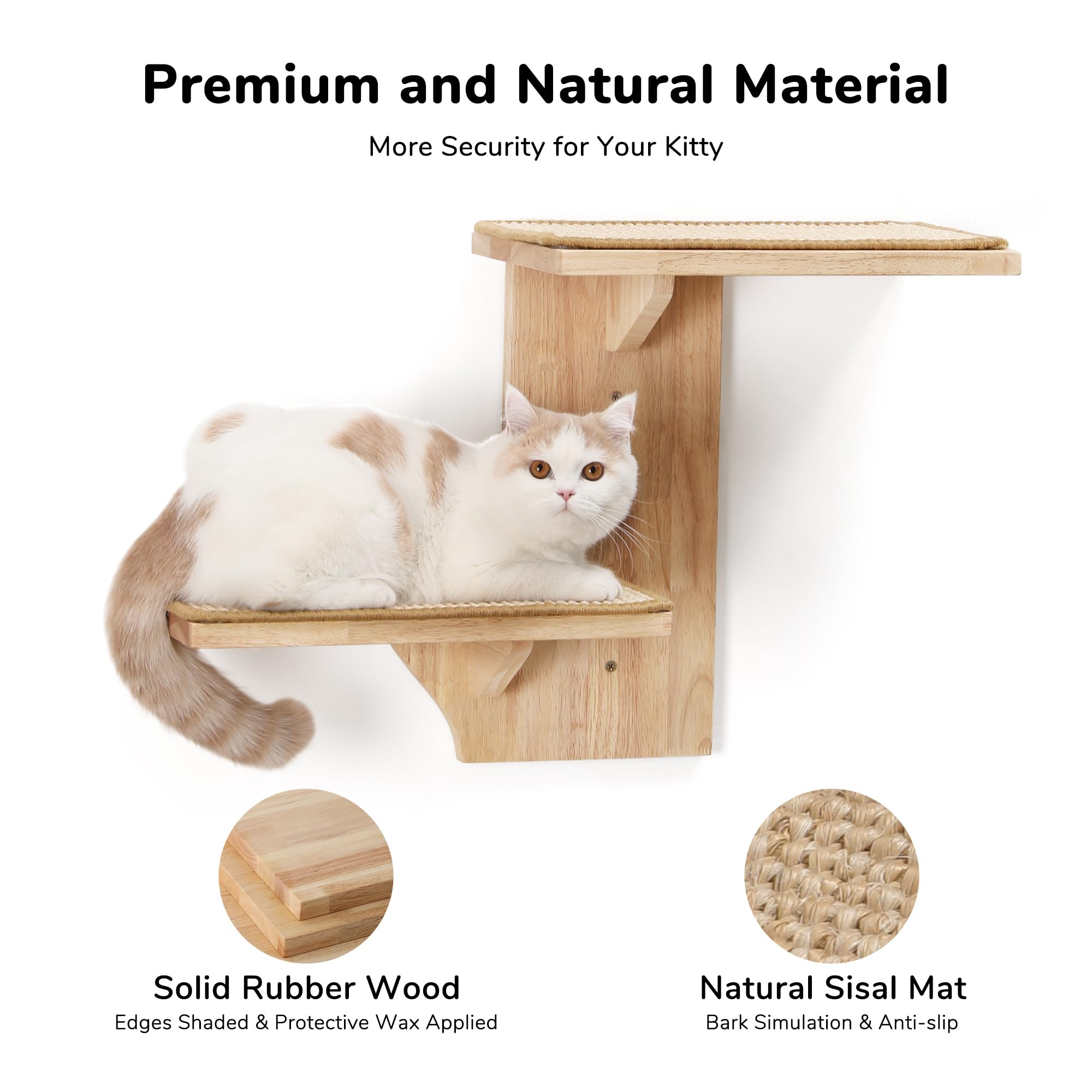 Solid rubber wood construction enhances durability