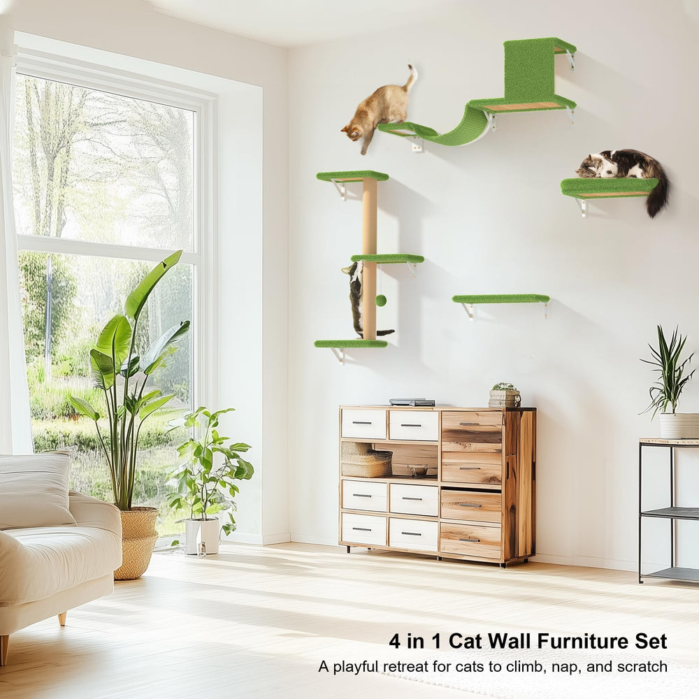 FUKUMARU cat wall shelves space-saving layout maximizes vertical space for cats.