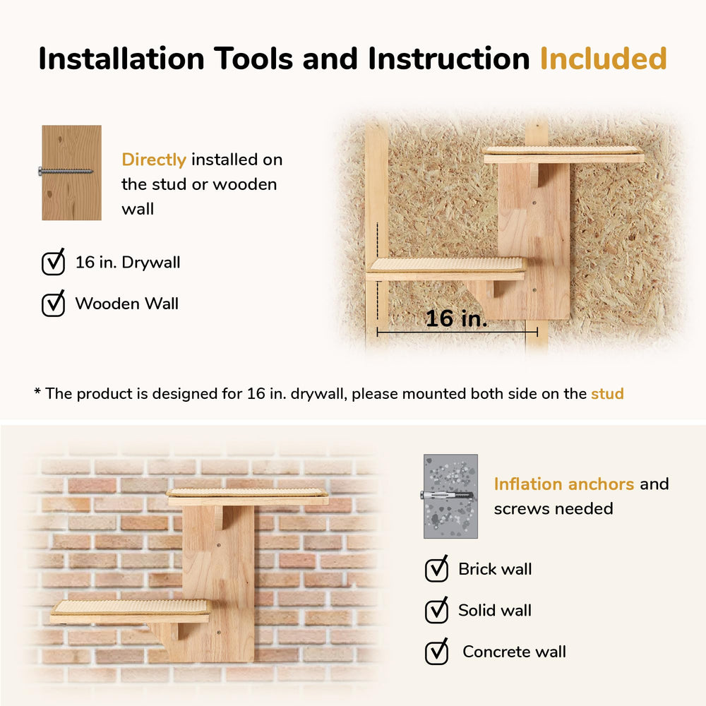 Space-saving vertical wall solution for active cats