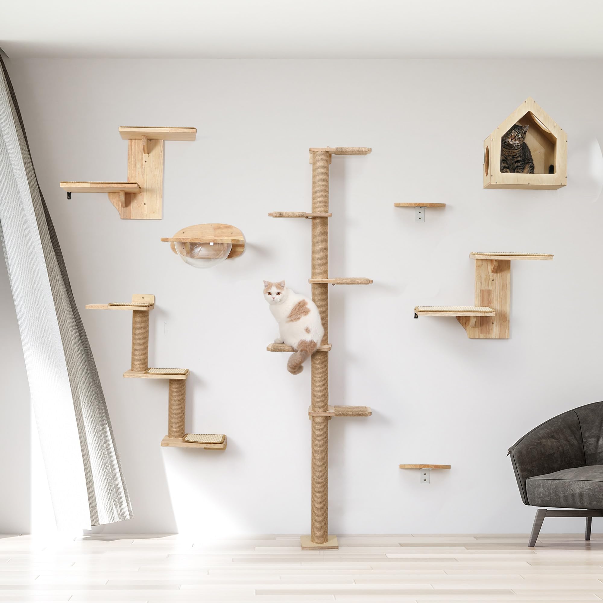 FUKUMARU space-saving wall jungle design keeps cats active without clutter