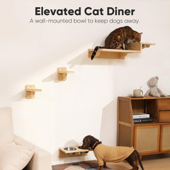 FUKUMARU cat wall shelves two-steps—easy access for climbing and play.