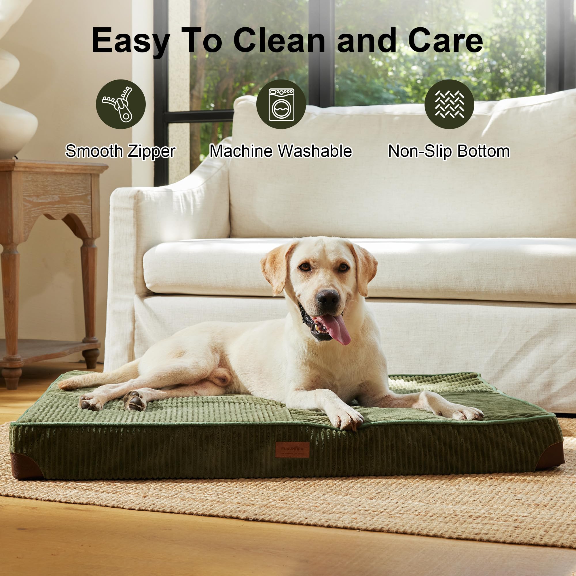 FUKUMARU dog bed washable cover for easy maintenance.