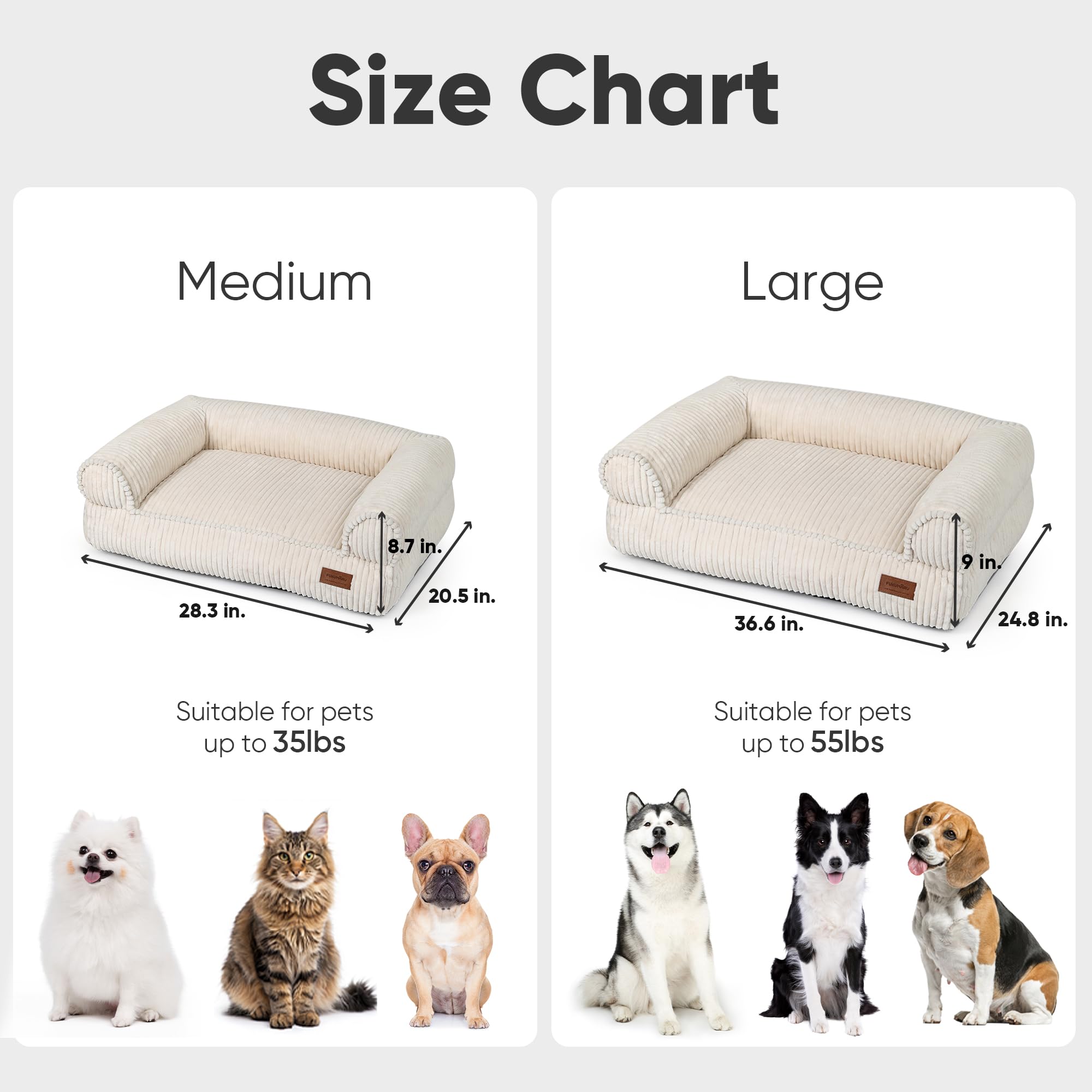 Non-slip base on the FUKUMARU dog couch bed keeps it steady