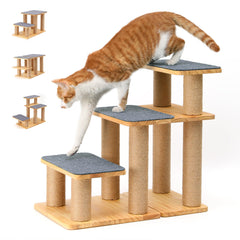 FUKUMARU dog stairs in solid wood offer stable bed access and support up to 200 lbs.