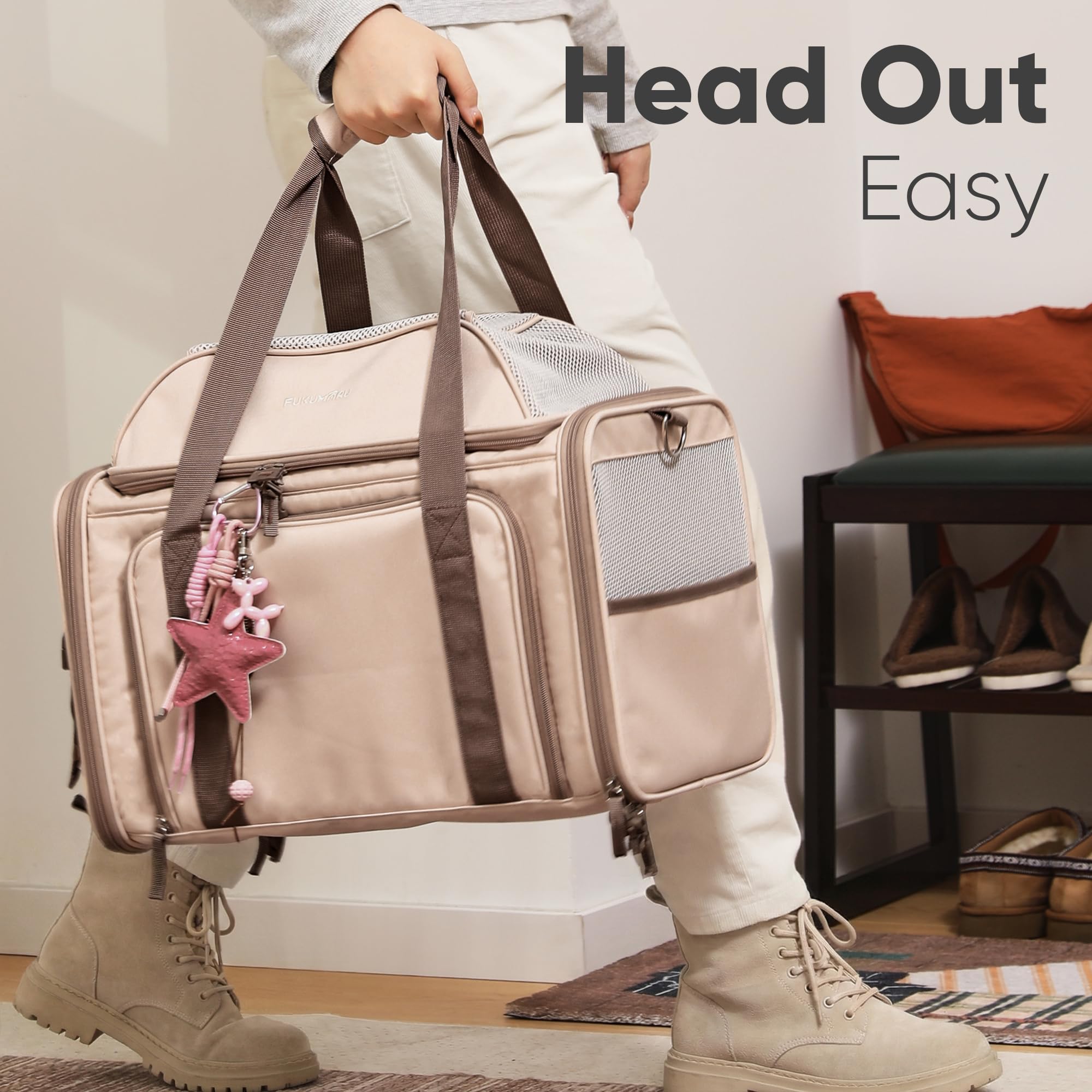 FUKUMARU large side pocket keeps essentials within reach
