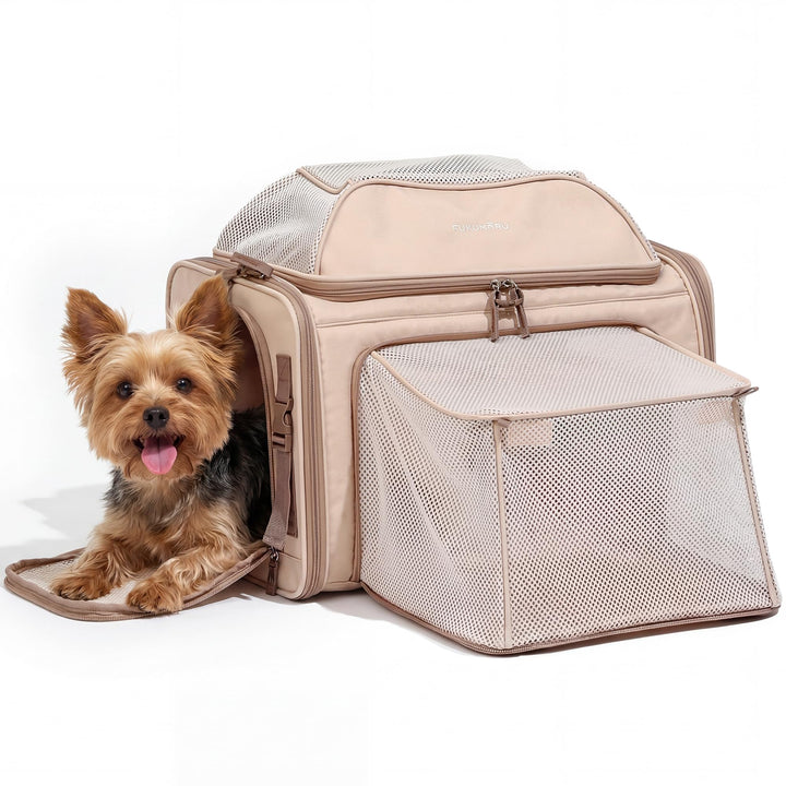FUKUMARU expandable carrier with top extension for extra lounging space during travel