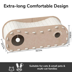FUKUMARU felt cat hideaway provides cozy security for anxious cats