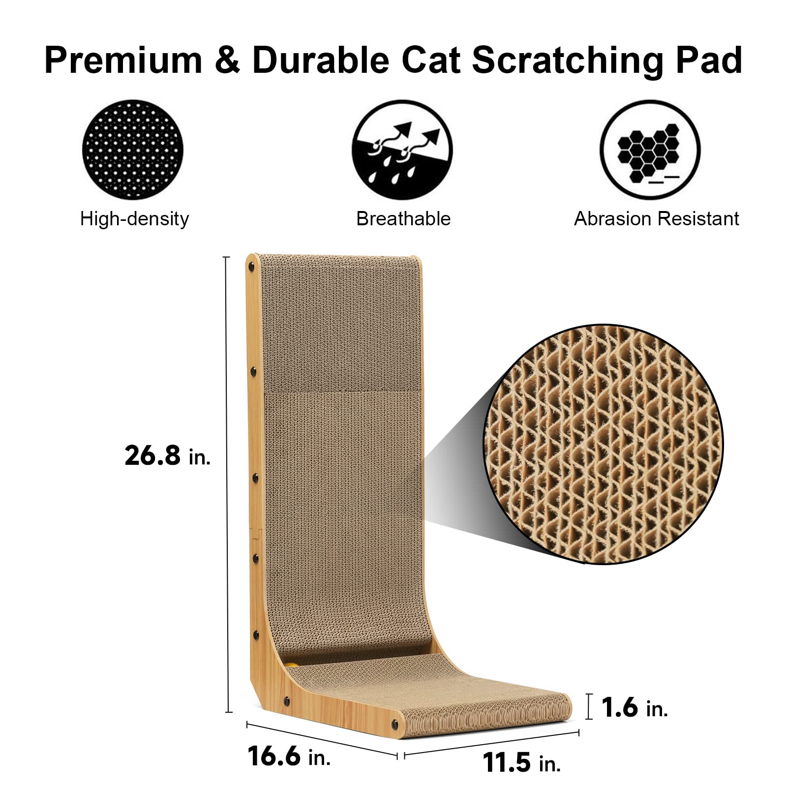 FUKUMARU thick corrugated cardboard scratcher delivers durable scratching.