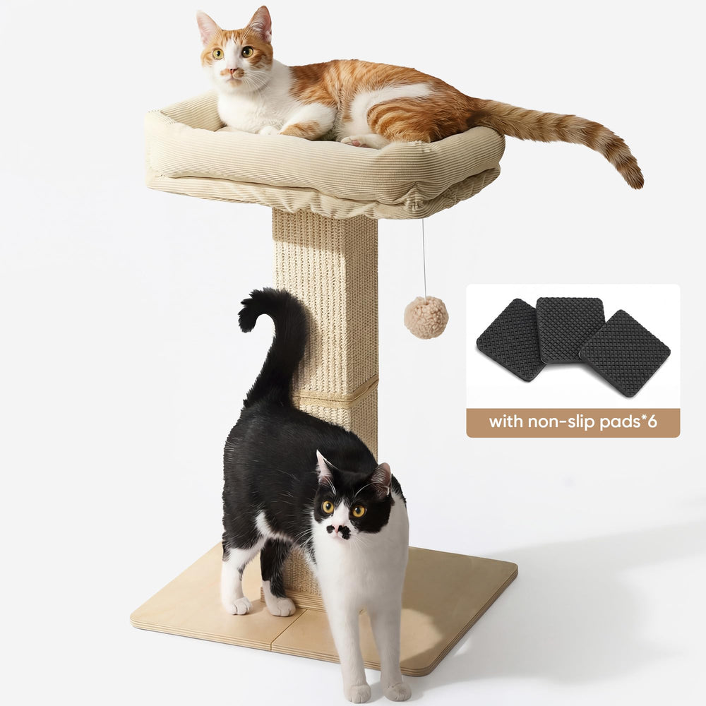 FUKUMARU large cat scratcher tower with bed invites lounging.