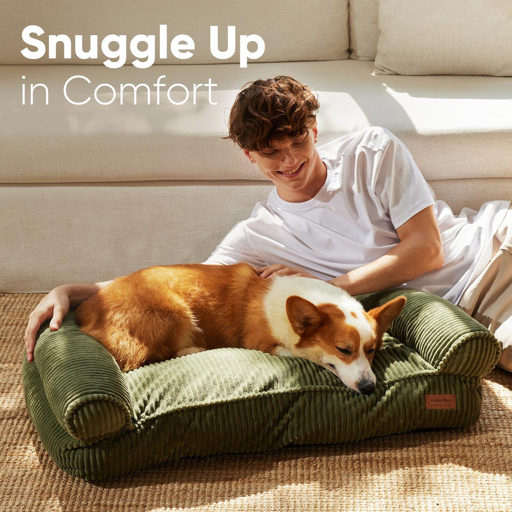 FUKUMARU memory foam and cotton fill provide soft, supportive lounging.