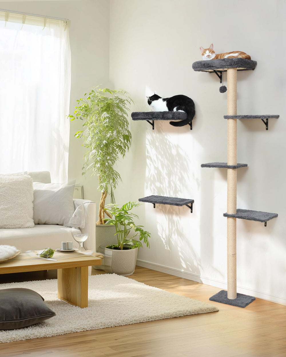 FUKUMARU natural wood finish blends with home decor.