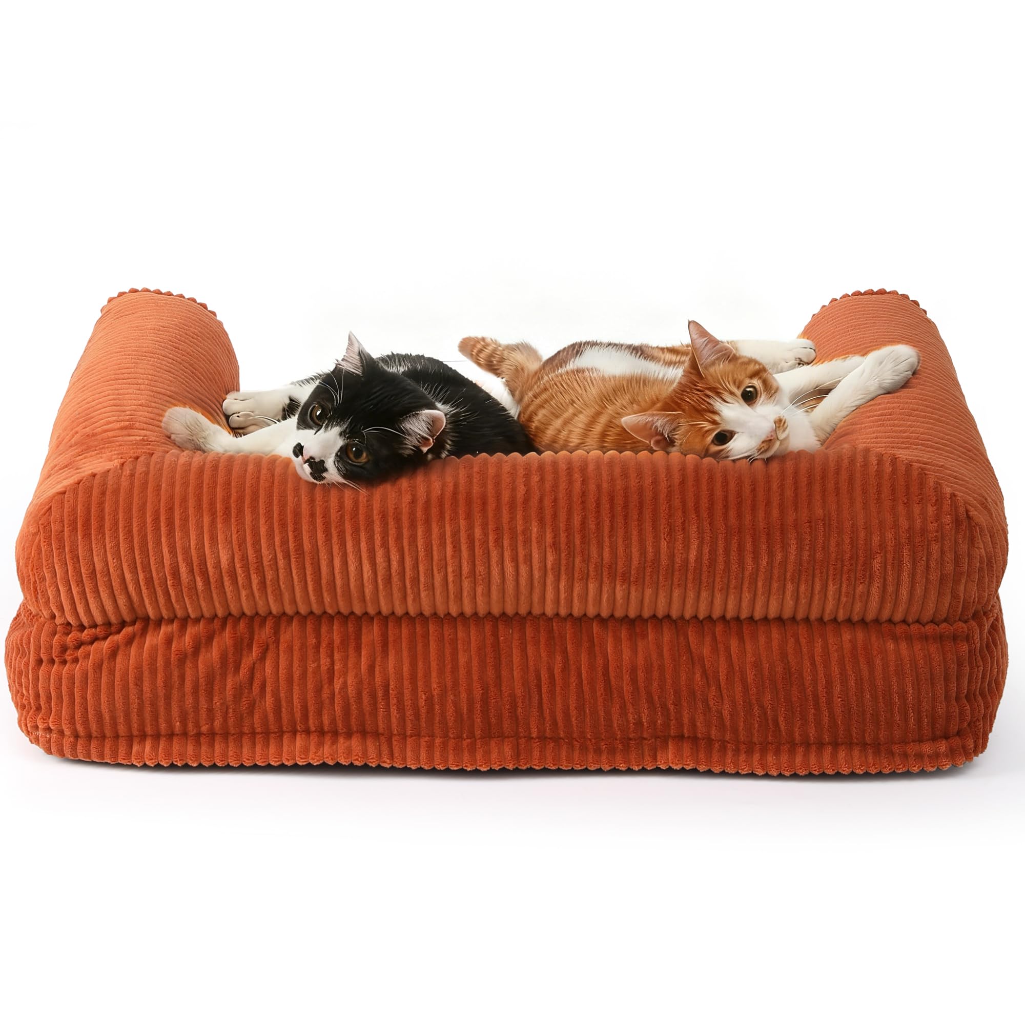 FUKUMARU pet bed shown in a home setting.