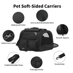 FUKUMARU airline-approved pet carrier keeps small pets secure on flights.