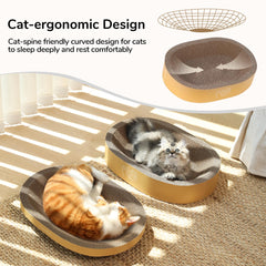 FUKUMARU round scratcher box in action for play and rest.