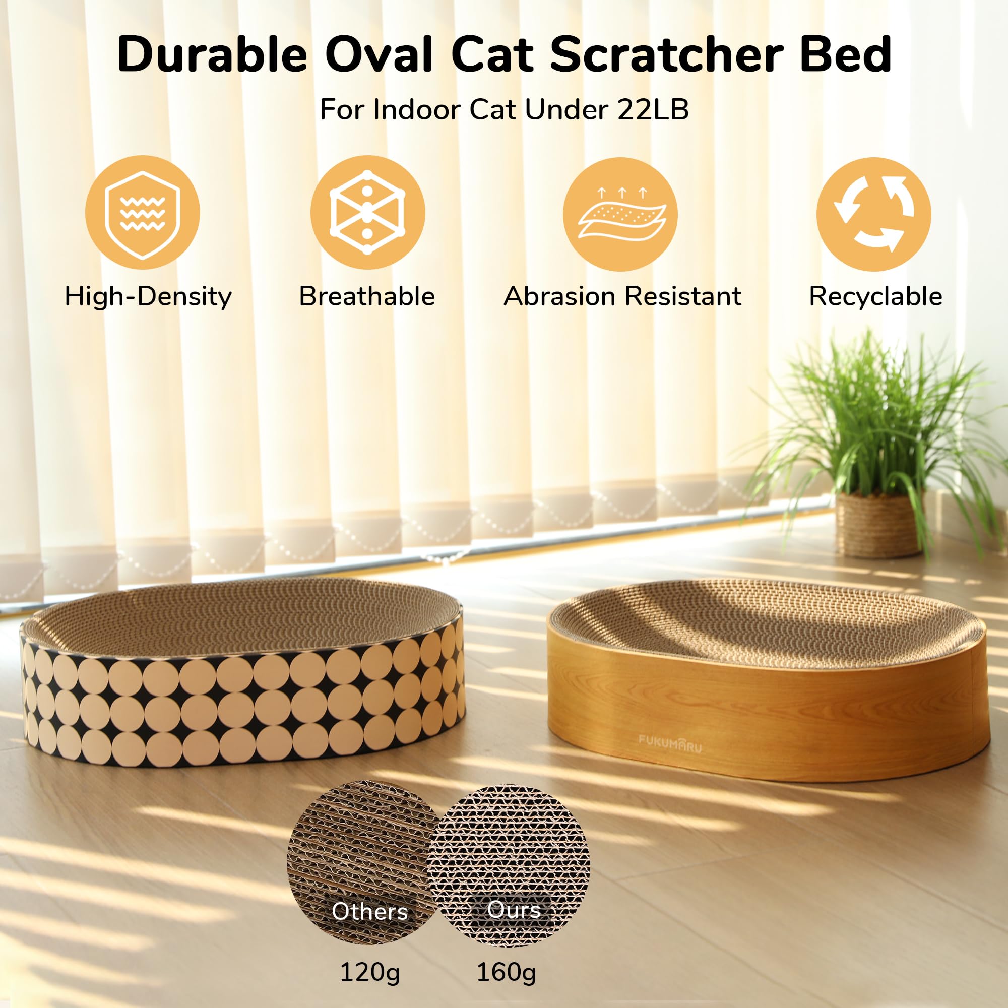 FUKUMARU eco-friendly cardboard surface for healthier clawing