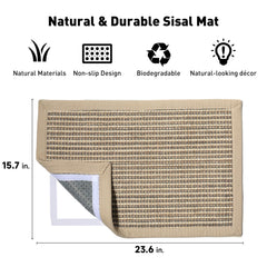 FUKUMARU cat scratcher mat with natural sisal texture for durable scratching
