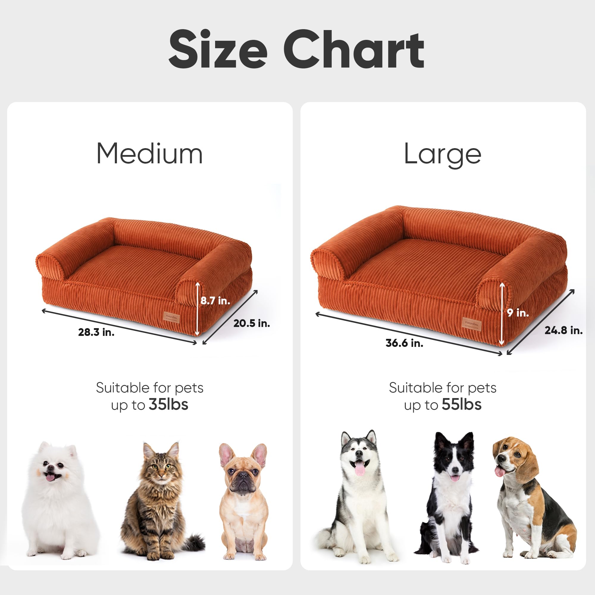 FUKUMARU size options for cats or small dogs.