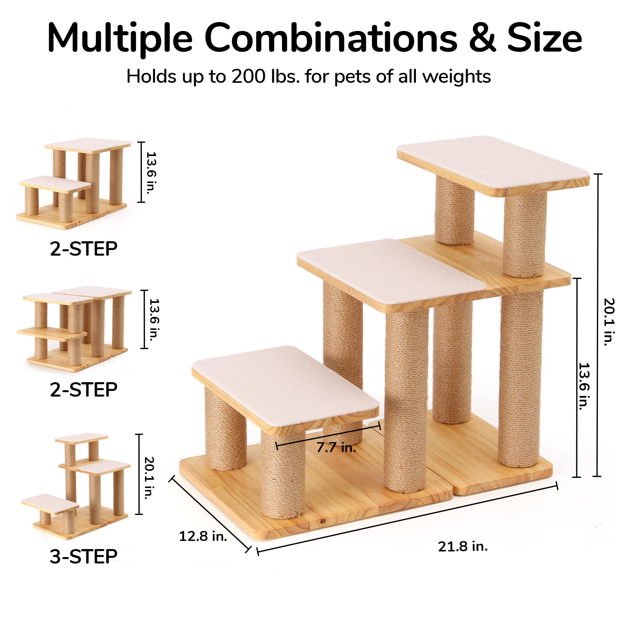 FUKUMARU stylish pet stairs that double as a decorative home piece.