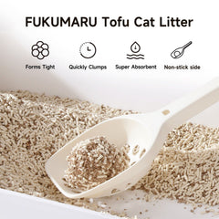 FUKUMARU Tofu Cat Litter dust-free close-up highlights clean air and paws