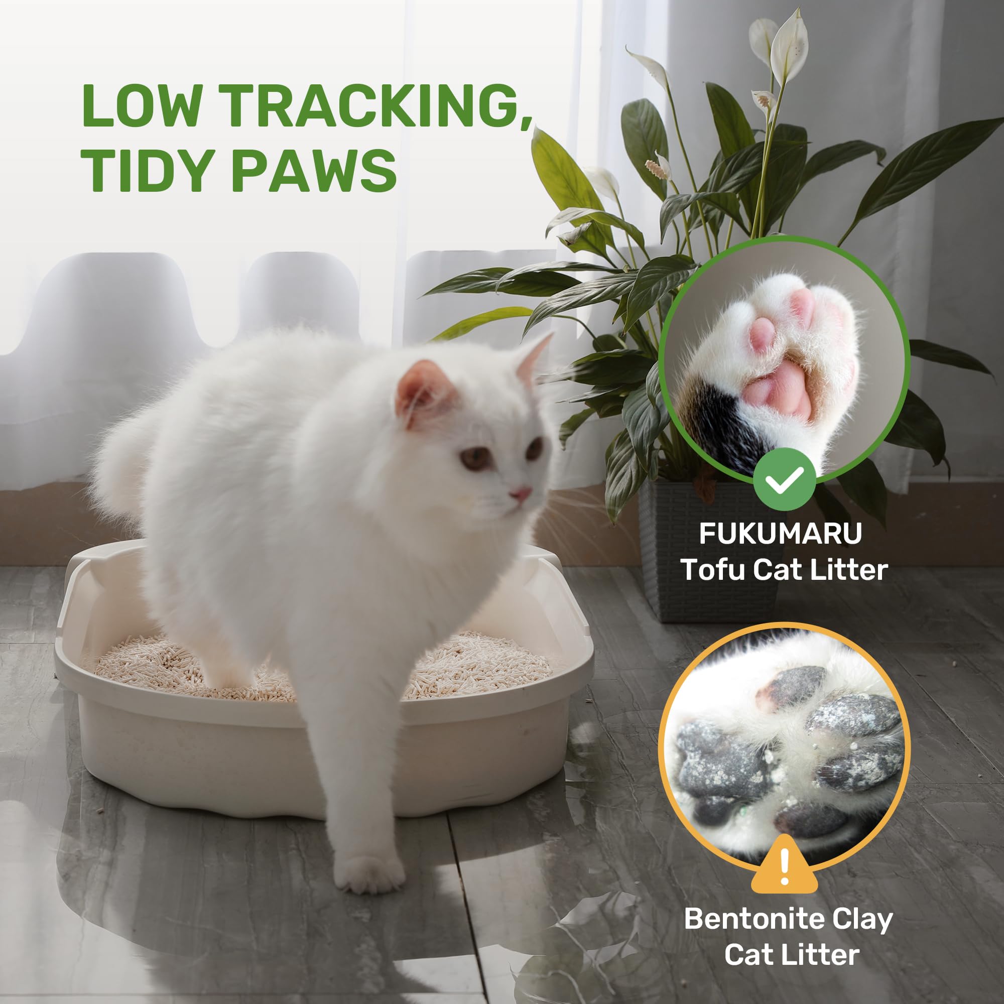 Eco-friendly, plant-based tofu origin supports sustainable litter choices.