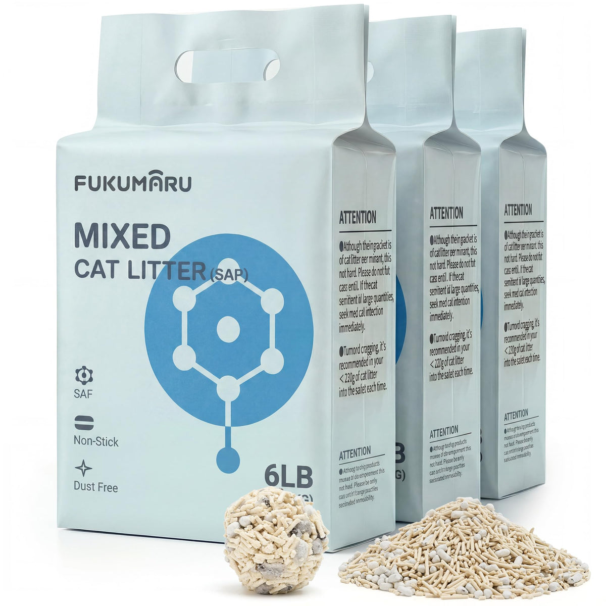 FUKUMARU Tofu Cat Litter fast-clump pellets for quick cleanup.