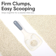 FUKUMARU tofu cat litter fast-clumping closeup indicates quick scooping.