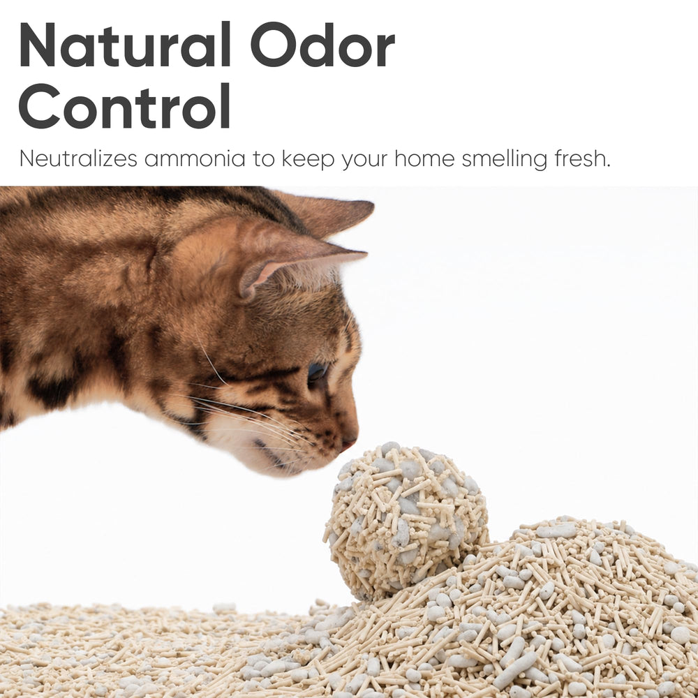 Low-tracking, small pellets reduce mess around the litter area.