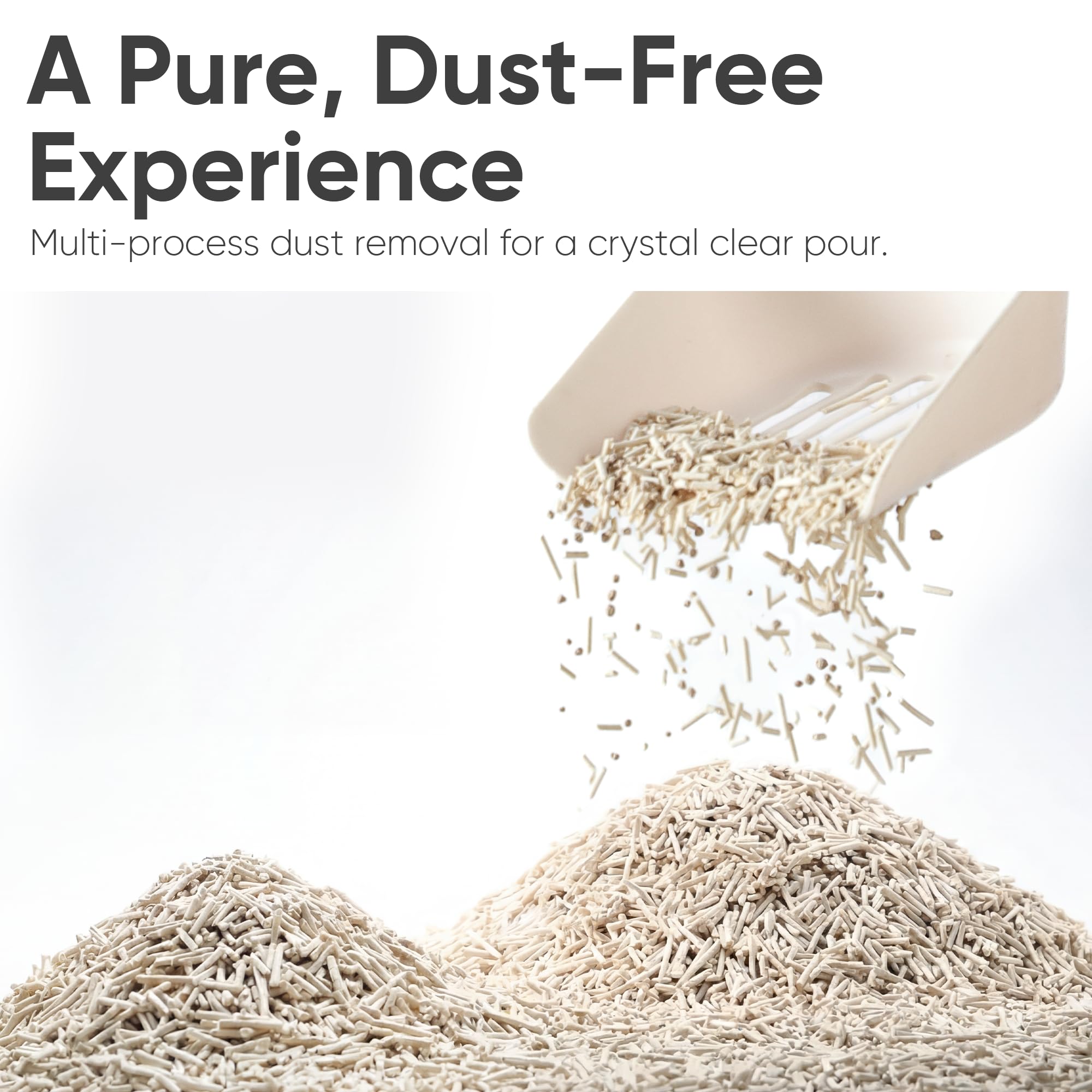 FUKUMARU Tofu Cat Litter pellets exhibiting odor-control with activated carbon