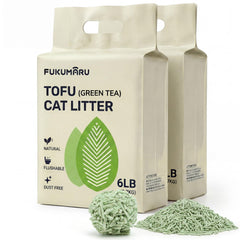 FUKUMARU tofu cat litter packaging highlights an eco-friendly, apartment-ready design.