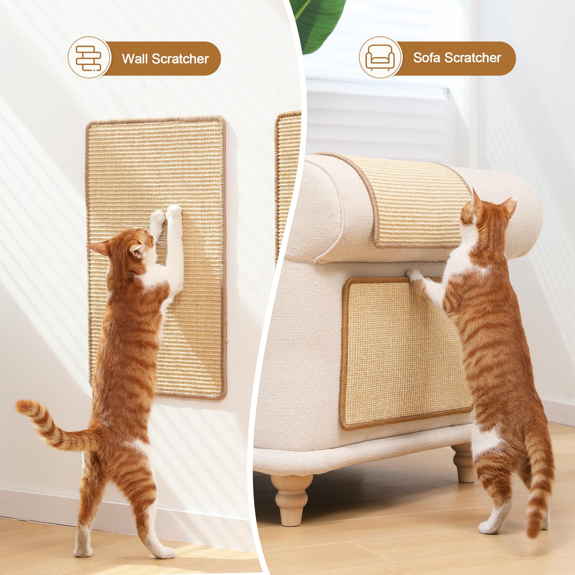 FUKUMARU two-pack cat scratching mat in use for value and convenience