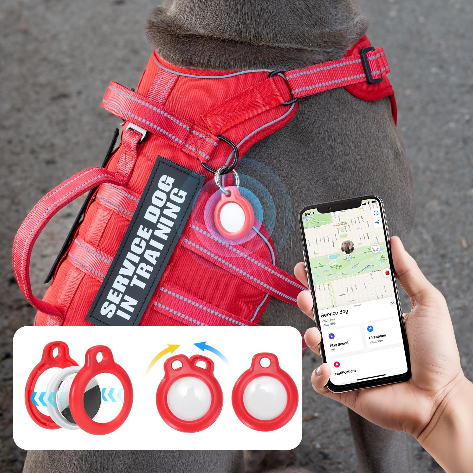 Fulaweier service dog vest with a sturdy D-ring for leashes