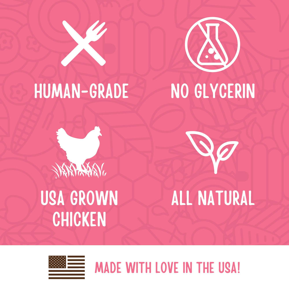 Full Moon Chicken Strips contain no glycerin or grains for clean nutrition.