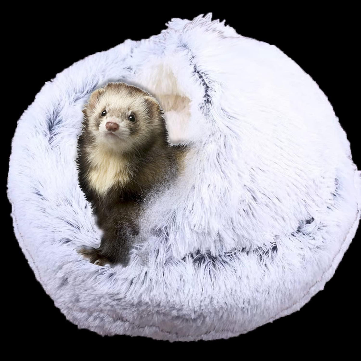 FULUE Ferret Bed Cave outer view shows cozy rounded space for warm naps.