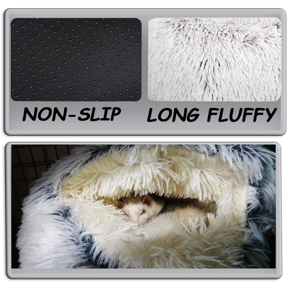 FULUE Ferret Bed luxury fur material detail suggests premium warmth.