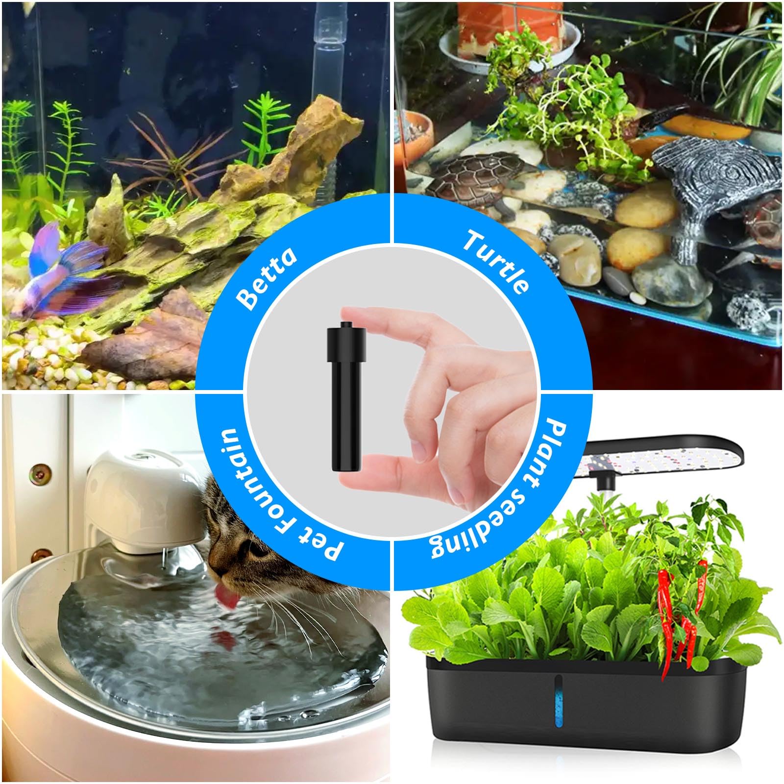 FUMAK 10W mini aquarium heater multi-use for turtle tanks and fountains.