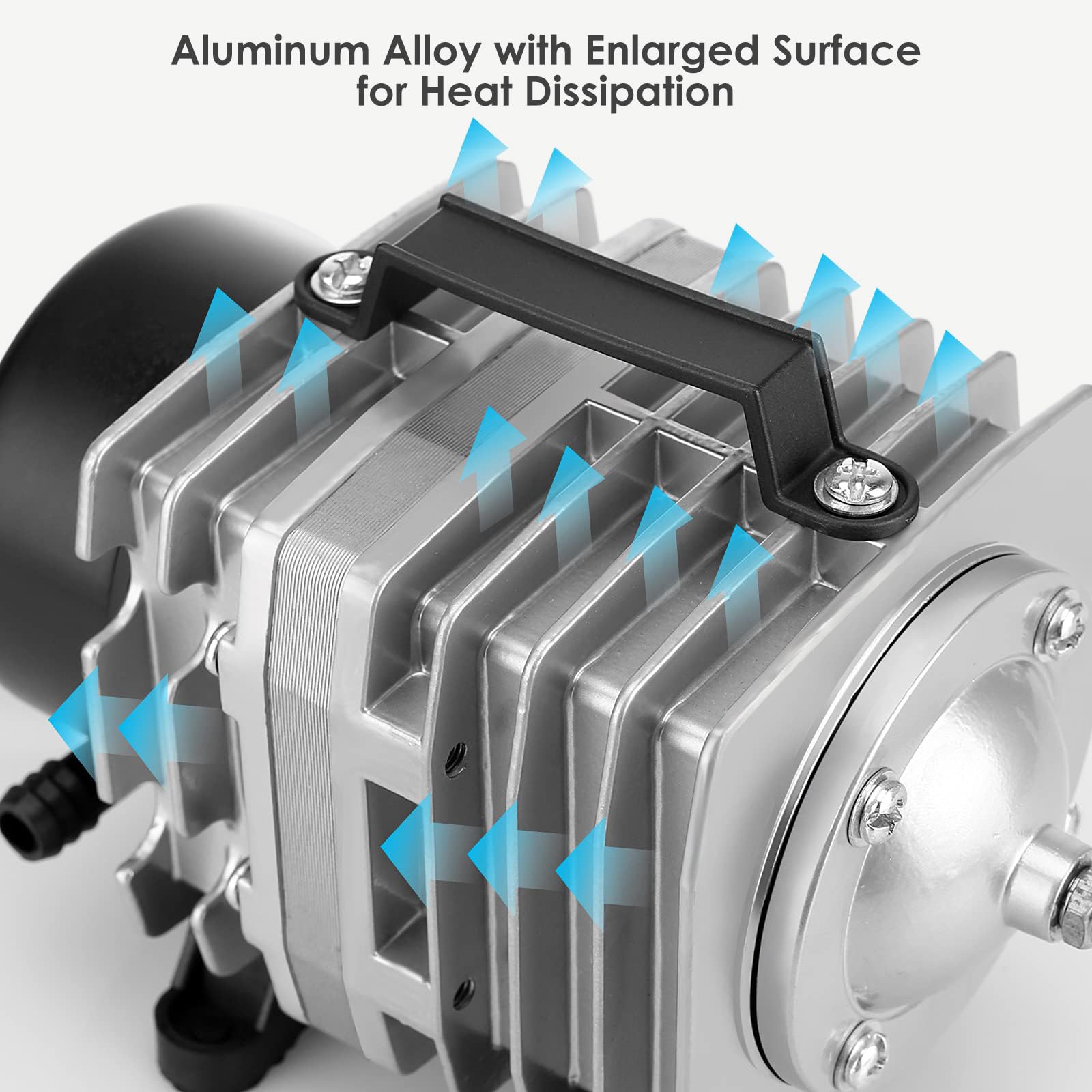 FUMAK 650GPH air output provides strong aeration for large tanks and ponds.
