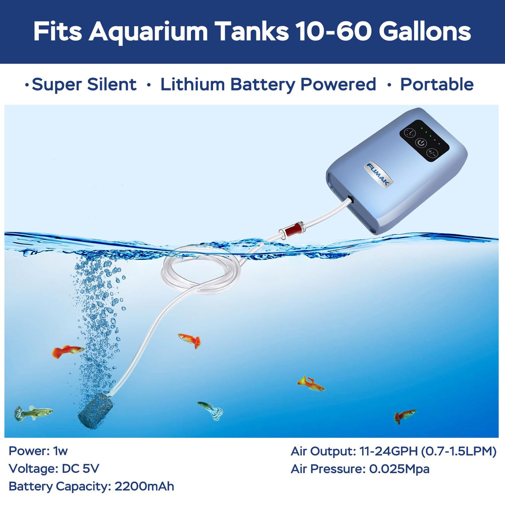 FUMAK air pump with AC DC switch for outage readiness