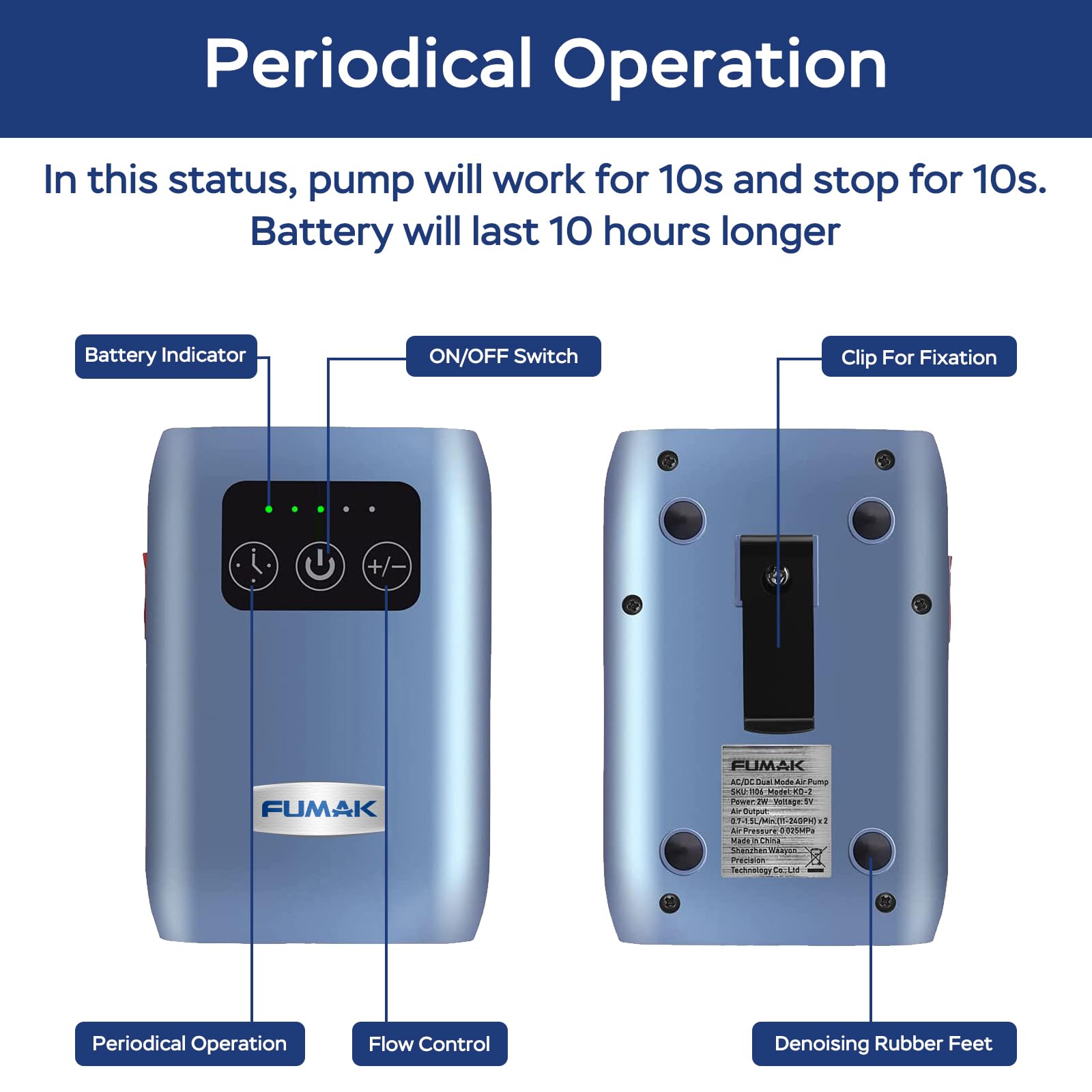 FUMAK flow adjust control for customized tank aeration